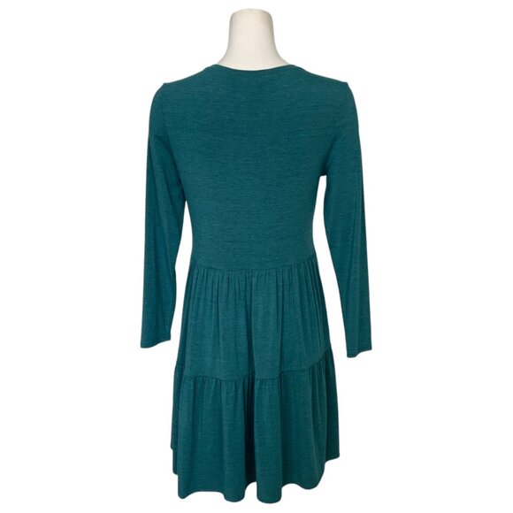 Matilda Jane Wonderment Best of The Best Dress S Teal Long Sleeve Tiered Mini - Picture 2 of 12